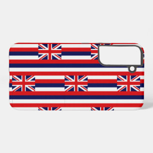 Hawaii-Staatsflagge Fliesenmuster Rot Weiß und Bla Samsung Galaxy Hülle