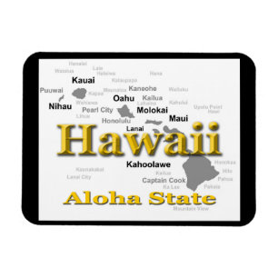 Hawaii-Staatsstolz-Karten-Silhouette Magnet