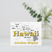Hawaii Staatsstolz Map Silhouette Postkarte (Stehend Vorderseite)