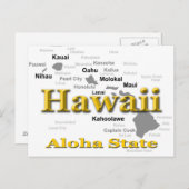 Hawaii Staatsstolz Map Silhouette Postkarte (Vorne/Hinten)