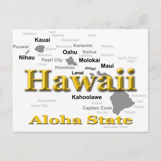 Hawaii Staatsstolz Map Silhouette Postkarte (Vorderseite)