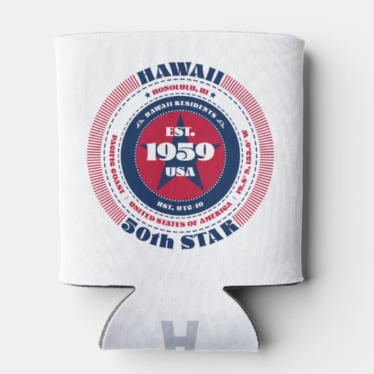 Hawaii Staatsstolz Monogram Cooler Dosenkühler (Rückseite)