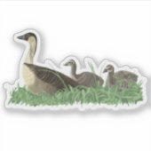 Hawaii State Bird Nene Goose Family Aufkleber (Vorderseite)