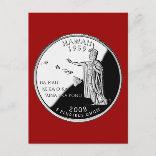 Hawaii State Falsch-Viertel Postkarte (Vorderseite)