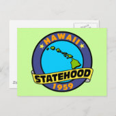 Hawaii Statehood Postkarte (Vorne/Hinten)
