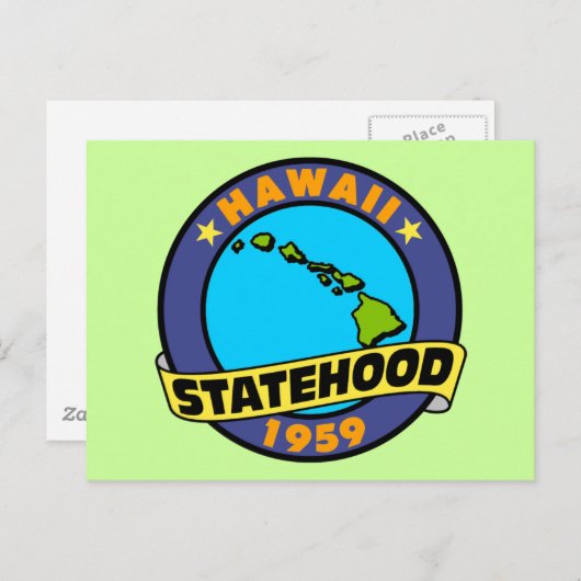 Hawaii Statehood Postkarte (Vorne/Hinten)