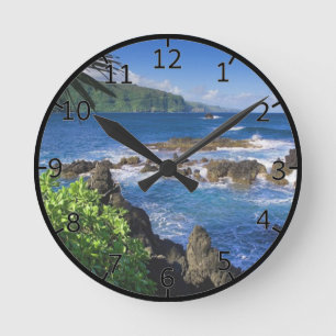 Hawaii-Strand-Landschaft Runde Wanduhr