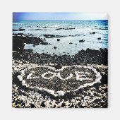 Hawaii Strand Liebe Korallenherz Foto Magnet (Vorne)