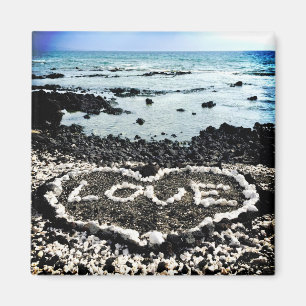 Hawaii Strand Liebe Korallenherz Foto Magnet