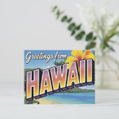 Hawaii-Strand und Hibiskus Postkarte (Stehend Vorderseite)