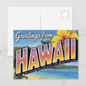 Hawaii-Strand und Hibiskus Postkarte (Vorne/Hinten)