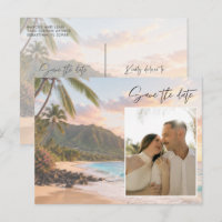 Hawaii-Strandhochzeitsfoto Save the Date