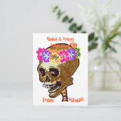 Hawaii Style Halloween Skull Postkarte (Stehend Vorderseite)