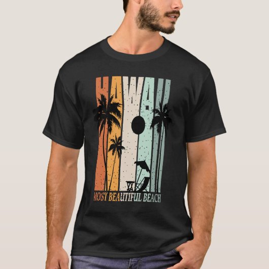 Hawaii Summer Beach Vintage Sunset T-Shirt (Vorderseite)