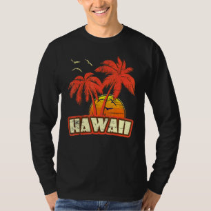 Hawaii Summer Palm Trees 80er Beach Sunset T-Shirt