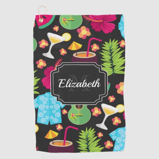 Hawaii Summer Pattern Golfhandtuch (Vorderseite)
