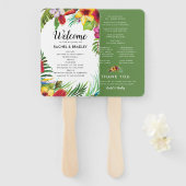 Hawaii Summer Tropical Beach Wedding Program Fächer (Vorne und Hinten)