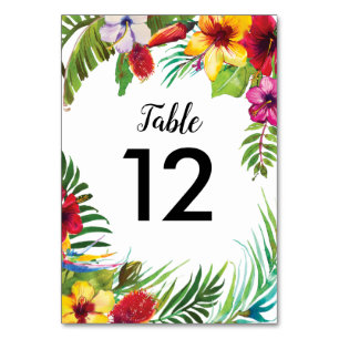 Hawaii Summer Tropical Beach Wedding Tischnummer
