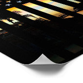 Hawaii Sunset American Flag Honolulu Hawaiian Isla Poster (Ecke)