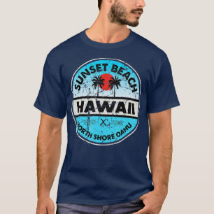 Hawaii Sunset Beach North Shore Oahu Vintag Hawai T-Shirt
