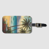 Hawaii Sunset Calligraphy Simple Professional Name Gepäckanhänger (Vorderseite (Horizontal))