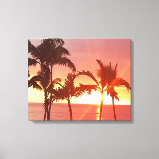 Hawaii Sunset Foto Designed Stretched Leinwand (Vorderseite)