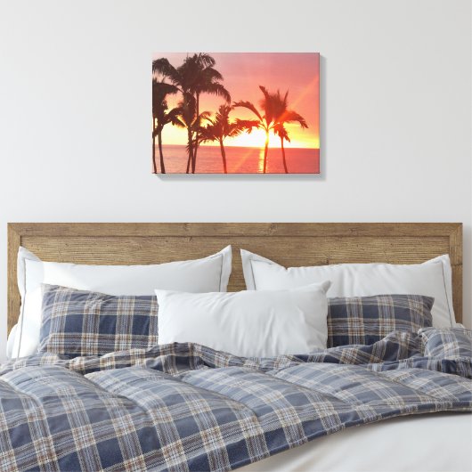 Hawaii Sunset Foto Designed Stretched Leinwand (Insitu (Schlafzimmer))
