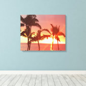 Hawaii Sunset Foto Designed Stretched Leinwand (Insitu (Holzboden))