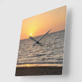 Hawaii Sunset Fotograf Quadratische Wanduhr (Winkel)