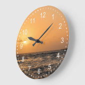 Hawaii Sunset Große Wanduhr (Winkel)
