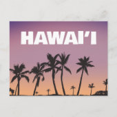Hawaii Sunset Palm Tree Gradient Sky Postcard Postkarte (Vorderseite)