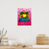 Hawaii Sunset Pink Honu Poster (Küche)