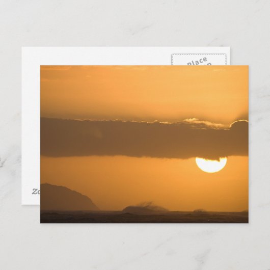 Hawaii Sunset Postkarte (Vorne/Hinten)