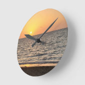 Hawaii Sunset Runde Wanduhr (Winkel)
