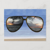 Hawaii Sunset Sonnenbrille Postkarte (Vorderseite)