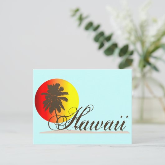 Hawaii Sunset Souvenir Postkarte (Stehend Vorderseite)