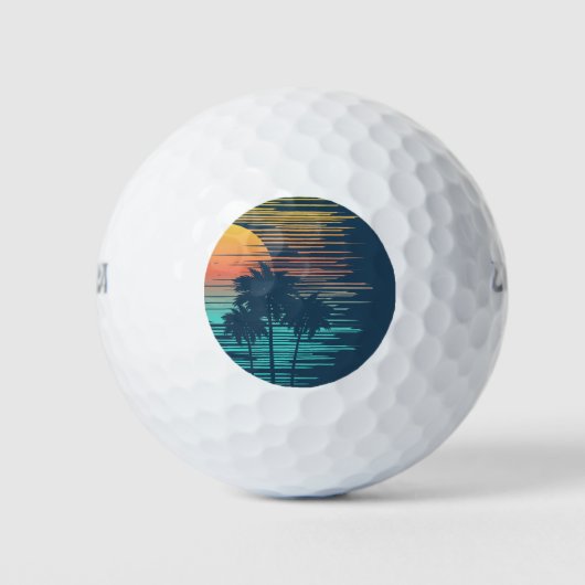 Hawaii Sunset Sunrise Graphic Topical Rainforest Golfball (Vorderseite)