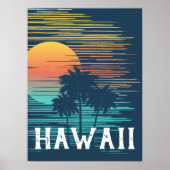 Hawaii Sunset Sunrise Graphic Topical Rainforest Poster (Vorne)