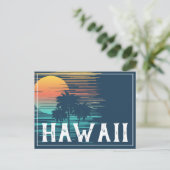 Hawaii Sunset Sunrise Graphic Topical Rainforest Postkarte (Stehend Vorderseite)