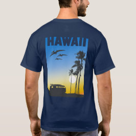 Hawaii Sunset Surf Dinosaur T - Shirt