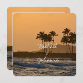 Hawaii Sunset Wedding Einladung (Vorne/Hinten)