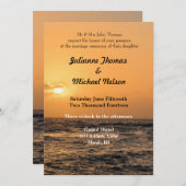Hawaii Sunset Wedding Einladung (Vorne/Hinten)