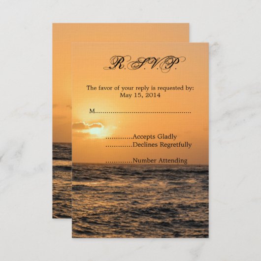 Hawaii Sunset Wedding RSVP (Vorne/Hinten)