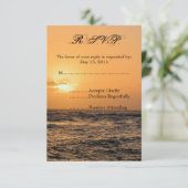 Hawaii Sunset Wedding RSVP Karte (Stehend Vorderseite)