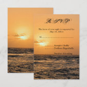 Hawaii Sunset Wedding RSVP Karte (Vorne/Hinten)