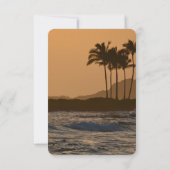 Hawaii Sunset Wedding RSVP Karte (Rückseite)