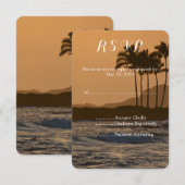 Hawaii Sunset Wedding RSVP Karte (Vorne/Hinten)