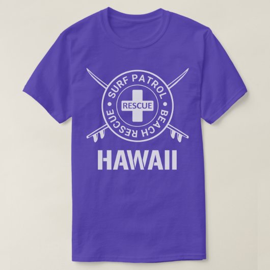 Hawaii Surf Patrol und Beach Rescue T-Shirt (Design vorne)