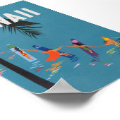 Hawaii Surfboards Vintage Travel Poster (Ecke)