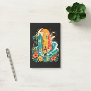 Hawaii Surfbrett Welle Strand Surfer Vintage Post-it Klebezettel